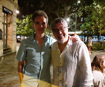  Juan Estadella with the radio star Juanma Ortega in Barcelona (Spain), 2022. 